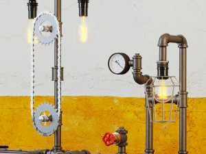 industrial desk lamp d5 3D Model