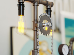 industrial desk lamp d5 3D Model