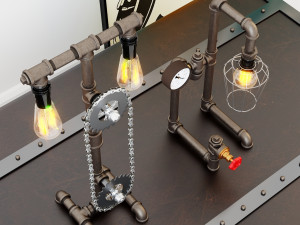 industrial desk lamp d5 3D Model