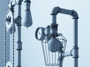 industrial desk lamp d5 3D Model