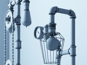 industrial desk lamp d5 3D Model