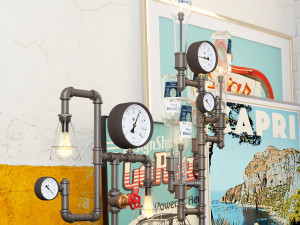 industrial desk lamp d6 3D Model