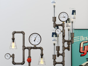 industrial desk lamp d6 3D Model