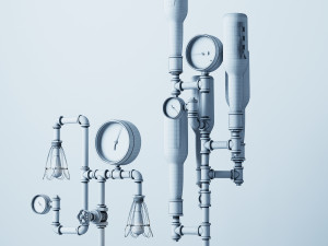 industrial desk lamp d6 3D Model