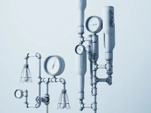 industrial desk lamp d6 3D Model