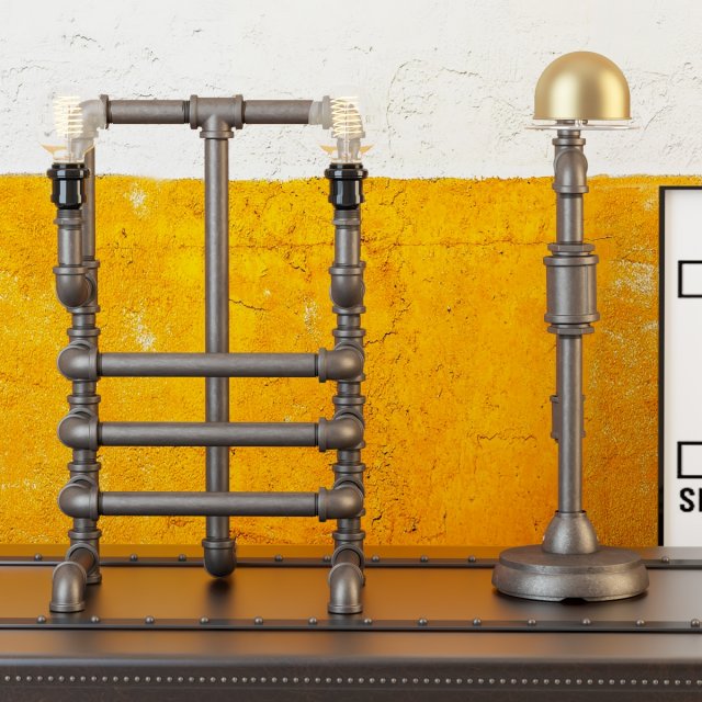 industrial desk lamp d8 3D 模型 .c4d .max .obj .3ds .fbx .stl .blend 