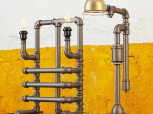 industrial desk lamp d8 3D Model