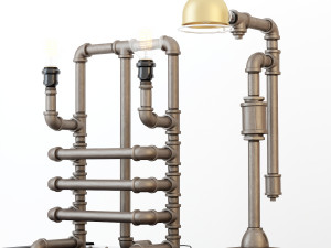 industrial desk lamp d8 3D 模型
