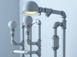 industrial desk lamp d8 3D Model