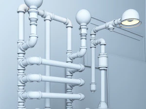 industrial desk lamp d8 3D Model