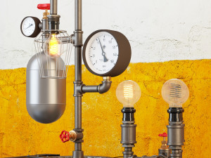 industrial desk lamp d9 3D Model