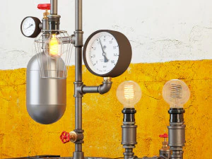industrial desk lamp d9 3D Model