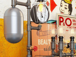 industrial desk lamp d9 3D Model