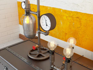 industrial desk lamp d9 3D Model