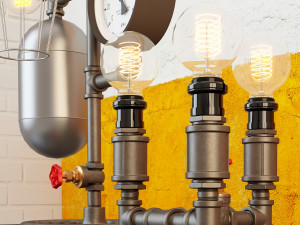 industrial desk lamp d9 3D Model