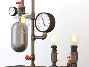 industrial desk lamp d9 3D Model