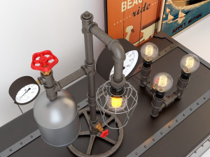 industrial desk lamp d9 3D Model