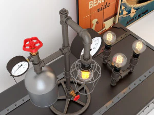 industrial desk lamp d9 3D Model