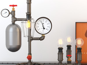 industrial desk lamp d9 3D Model