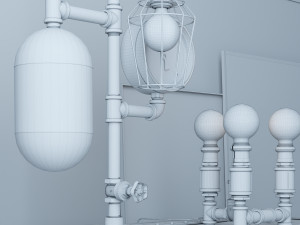 industrial desk lamp d9 3D Model