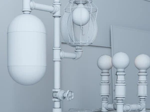 industrial desk lamp d9 3D Model