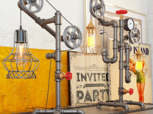 industrial desk lamp d10 3D 模型