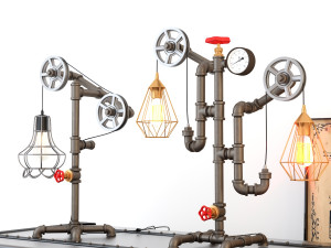 industrial desk lamp d10 3D 模型