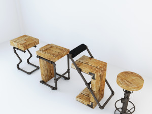 bar stool industrial bs2 3D Model