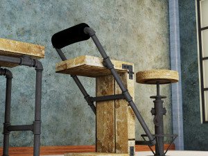 bar stool industrial bs2 3D Model