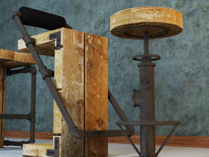 bar stool industrial bs2 3D Model