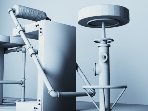 bar stool industrial bs2 3D Model