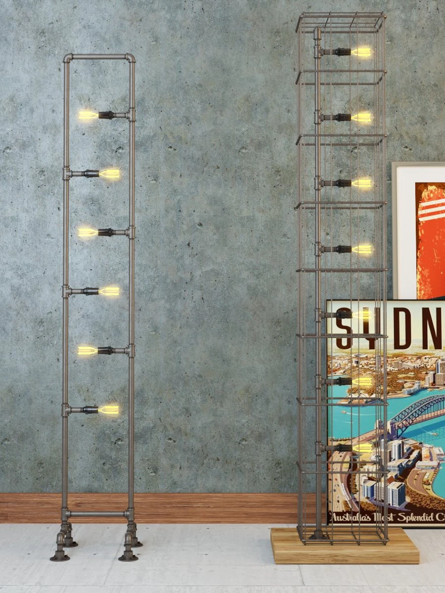 industrial floor lamp l1 3D Model .c4d .max .obj .3ds .fbx .stl .blend