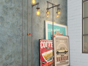 industrial floor lamp l2 Model 3D