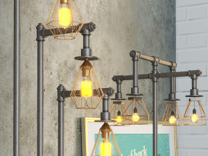 industrial floor lamp l2 Model 3D