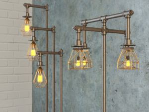 industrial floor lamp l2 Model 3D
