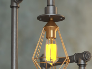 industrial floor lamp l2 Model 3D