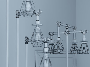 industrial floor lamp l2 Model 3D