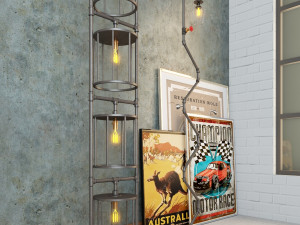 industrial floor lamp l3 3D Model