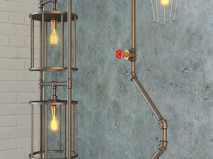 industrial floor lamp l3 3D Model