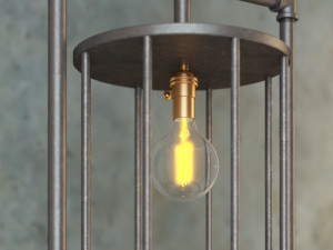 industrial floor lamp l3 3D Model