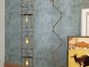 industrial floor lamp l3 3D Model