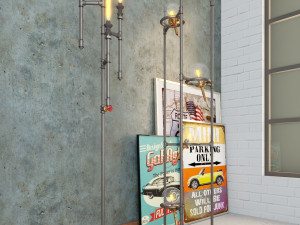 industrial floor lamp l4 3D 모델