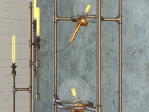 industrial floor lamp l4 3D 모델