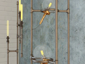 industrial floor lamp l4 3D Model