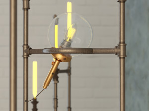 industrial floor lamp l4 3D 모델