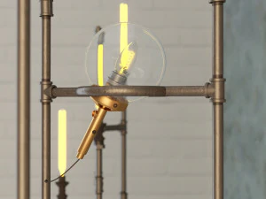 industrial floor lamp l4 3D Model