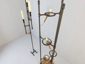 industrial floor lamp l4 3D Model