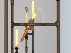 industrial floor lamp l4 3D Model