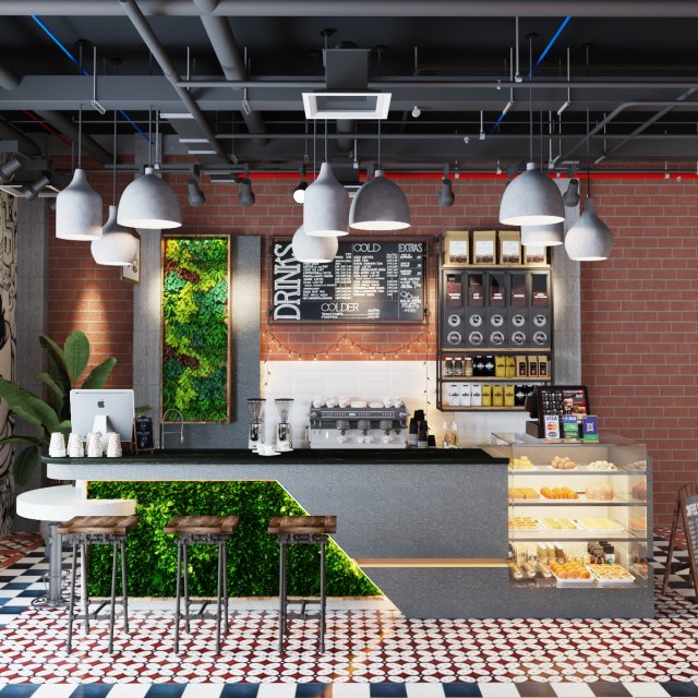 coffee bar cb03 Modello 3D .c4d .max .obj .3ds .fbx .stl .blend 