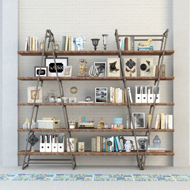 vintage shelves vs4 3D Модель .c4d .max .obj .3ds .fbx .stl .blend 